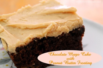 Chocolate Mayo Cake with Peanut Butter Frosting