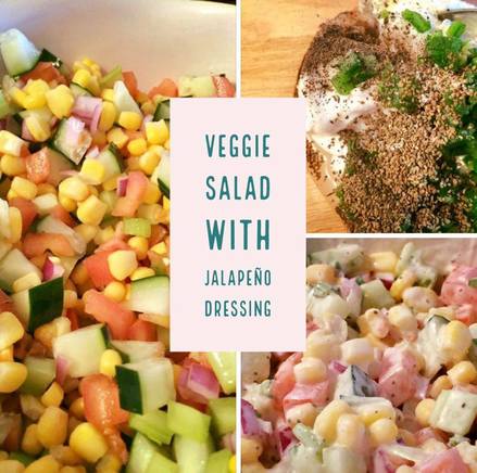 Veggie Salad with Creamy Jalapeno Dressing